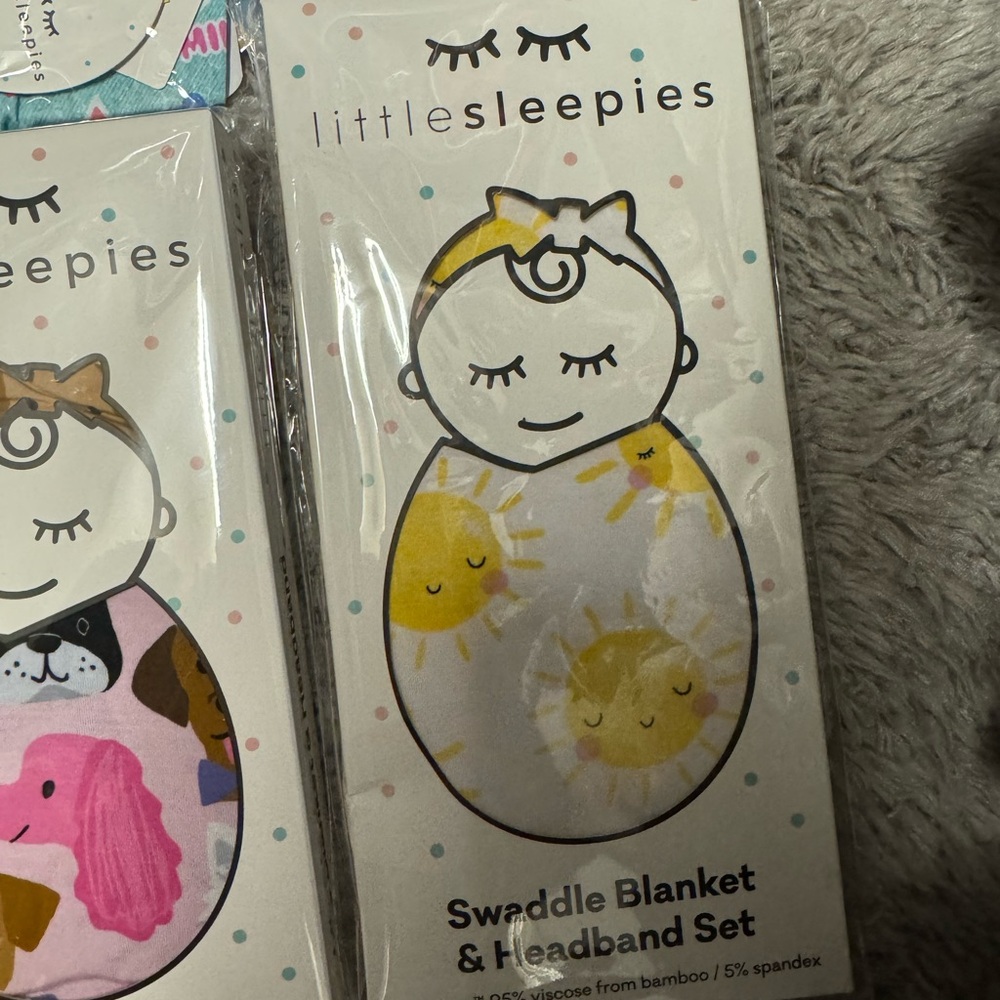 Little Sleepies Sunburst Swaddle & Headband Set